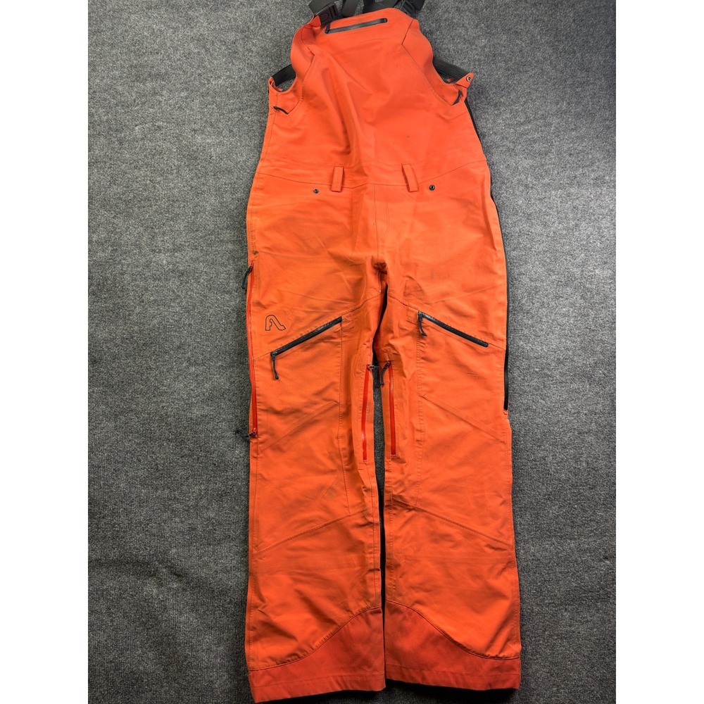 Flylow Baker Bib Snow Pants Mens XL Orange Waterproof Ski Snowboard Shell